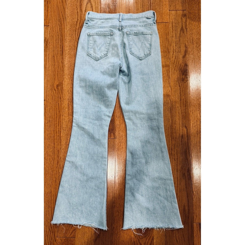 MOTHER The Weekender Fray Jeans SIZE 25 Blue High Rise Flare Raw Hem LIGHT - Picture 8 of 12